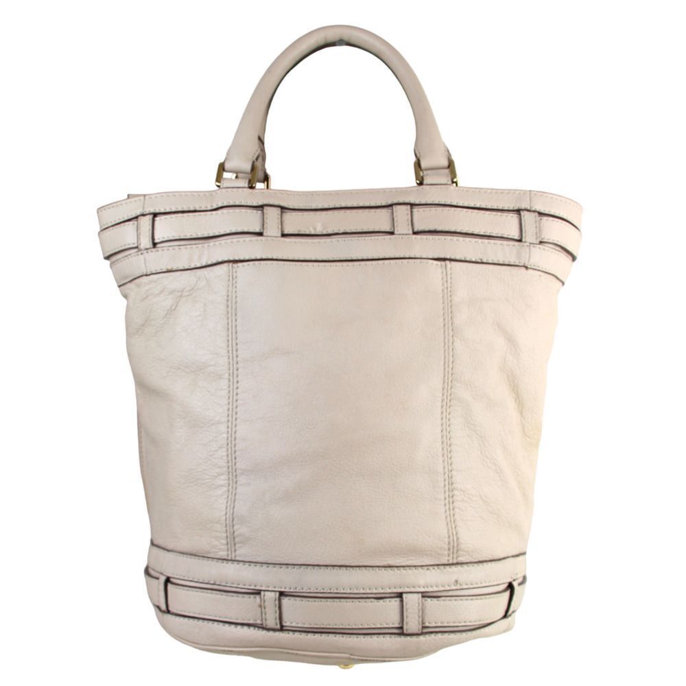 Michael Kors BEIGE GENUINE LEATHER LRG X-BODY SHOULDER BAG SATCHEL HANDBAG PURSE - Picture 5 of 15